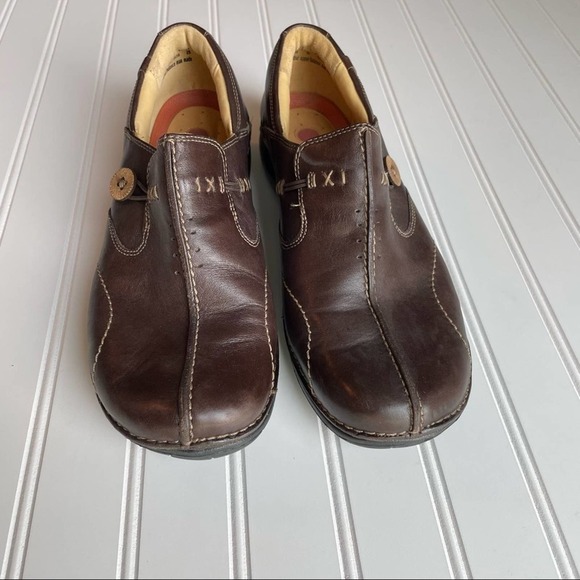 Clarks Structured Un Loop Leather Loafer Brown Size 11M Comfort Style workwear - Picture 4 of 13